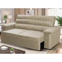 Ver imagem 1 de Sofá Retrátil Reclinável 2 Lugares com Molas 1,50m Quantum Suede Velut Bege - King House