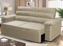 Ver imagem 1 de Sofá Retrátil Reclinável 2 Lugares com Molas 1,50m Quantum Suede Velut Bege - King House