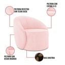 Ver imagem 4 de Sofá 4 Lugares Orgânico 220cm Morgan e 2 Poltronas Lua Suede Rosa Bebê D03 - D'Rossi