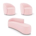 Ver imagem 1 de Sofá 4 Lugares Orgânico 220cm Morgan e 2 Poltronas Lua Suede Rosa Bebê D03 - D'Rossi