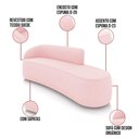 Ver imagem 3 de Sofá 4 Lugares Orgânico 220cm Morgan e 2 Poltronas Lua Suede Rosa Bebê D03 - D'Rossi