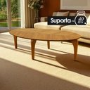 Ver mais imagens de Mesa de Centro Oval Orgânico Pés Madeira Maciça Laminada 100% MDF 100x45cm Canada Marrom