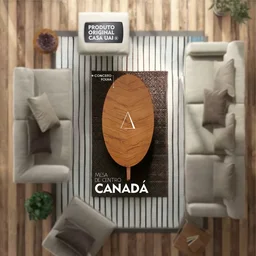 Mesa de Centro Oval Orgânico em MDF Pés Madeira Maciça Laminada 100x45cm Canada - 7