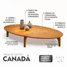Mesa de Centro Oval Orgânico em MDF Pés Madeira Maciça Laminada 100x45cm Canada - 4