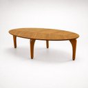 Ver imagem 3 de Mesa de Centro Oval Orgânico Pés Madeira Maciça Laminada 100% MDF 100x45cm Canada Marrom