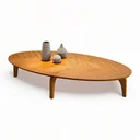 Ver imagem 3 de Mesa de Centro Oval Orgânico Pés Madeira Maciça Laminada 100% MDF 100x45cm Canada Marrom