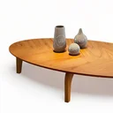 Ver imagem 6 de Mesa de Centro Oval Orgânico em MDF Pés Madeira Maciça Laminada 100x45cm Canada