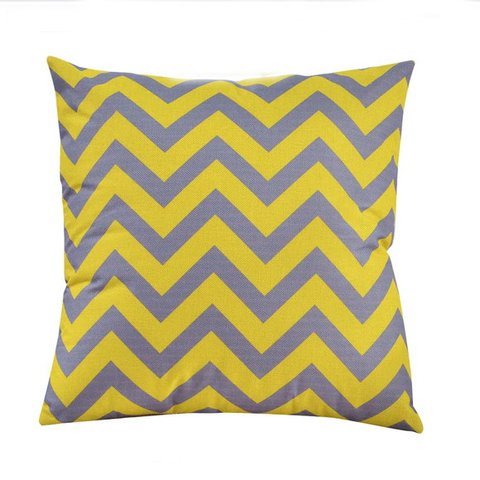 Almofada Chevron Amarelo e Cinza