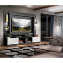 Ver imagem 2 de Estante Tv 65" Com Leds Berlim Multimóveis V3392 Preta/Branca Preto/Branco