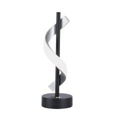 Luminária de Mesa Abajur Espiral Preto e Prata 37cm Led 10w 4000k Bivolt Paris Luz - 1