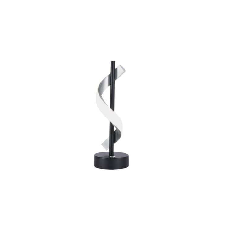 Luminária de Mesa Abajur Espiral Preto e Prata 37cm Led 10w 4000k Bivolt Paris Luz