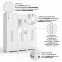 Ver imagem 4 de Guarda-Roupa Casal 6 Portas, 2 Gavetas, Pés e Espelho Noronha Branco
