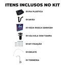Ver imagem 2 de Pia Lavatório Plástico 4,8L Preta + Sifão Sanfonado Universal 61cm Preto + Torneira Branca + Engate