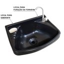 Ver imagem 4 de Pia Lavatório Plástico 4,8L Preta + Sifão Sanfonado Universal 61cm Preto + Torneira Branca + Engate 