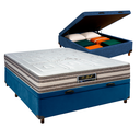 Ver imagem 1 de Cama Box Bau Blindado Casal + Colchão Molas Ensacadas Legriff Sankonfort