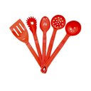 Ver imagem 3 de Jogo Conjunto de Talheres Nylon Utensílios Vermelho 5 Peças