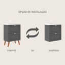 Ver imagem 2 de Gabinete para Banheiro com Cuba e Espelho 60cm Retro Mdf Grafite Milano - On Móveis