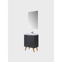 Ver mais imagens de Gabinete para Banheiro com Cuba e Espelho 60cm Retro Mdf Grafite Milano - On Móveis