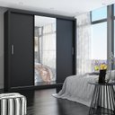 Ver imagem 1 de Guarda Roupa Casal com Espelho 3 Portas 4 Gavetas Max Plus Espresso Móveis Preto