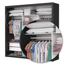 Guarda Roupa Casal com Espelho 3 Portas 4 Gavetas Max Plus Espresso Móveis - 6