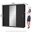 Ver imagem 5 de Guarda Roupa Casal com Espelho 3 Portas 4 Gavetas Max Plus Espresso Móveis Preto