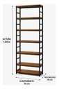 Ver imagem 4 de Estante Multiuso Organizador Livreiro Estilo Industrial 180x70 Preto Imbuia