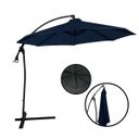 Ver imagem 1 de Ombrelone Lateral Suspenso 3 Metros Jardim com Base e Manivela Azul Importway Iwoblb-300 Az