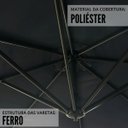 Ver imagem 3 de Ombrelone Lateral Suspenso 3 Metros Jardim com Base e Manivela Azul Importway Iwoblb-300 Az