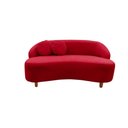 Ver imagem 3 de Namoradeira Sofá Feijão Cancún 150cm Orgânica Veludo Vermelho
