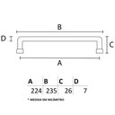 Ver imagem 4 de Puxador Norbello Il 1740 - Ouro Real - 224mm