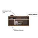Ver imagem 3 de Rack com Painel Yara para Tv com 55 - Nogueira/off White