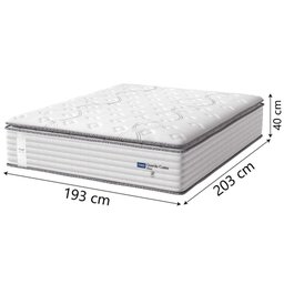 Cama Box Baú Casal King Colchão Molas Guarda Costas Max com Pillow Branco/cinza - 3