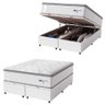 Cama Box Baú Casal King Colchão Molas Guarda Costas Max com Pillow Branco/cinza - 1