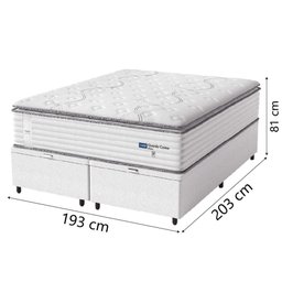 Cama Box Baú Casal King Colchão Molas Guarda Costas Max com Pillow Branco/cinza - 4