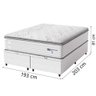 Cama Box Baú Casal King Colchão Molas Guarda Costas Max com Pillow Branco/cinza - 4
