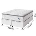 Ver imagem 4 de Cama Box Baú Casal King Colchão Molas Guarda Costas Max com Pillow Branco/cinza