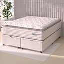 Ver imagem 6 de Cama Box Baú Casal King Colchão Molas Guarda Costas Max com Pillow Branco/cinza