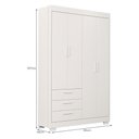Ver imagem 4 de Jogo de Quarto Infantil Guarda Roupa Zaki e Berço Evolution Branco Fosco - Reller Móveis