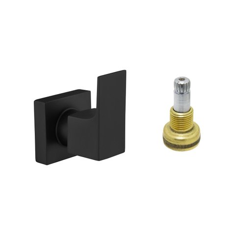 Acabamento Para Registro Chuveiro Banheiro Alavanca Quadrado Preto Fosco Padrão Fabrimar Metal 1/2" 