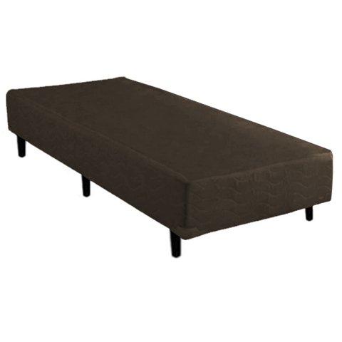 Base Cama Box Solteirão Suede Marrom 37x108x188 An