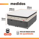Ver imagem 3 de Cama Box com Baú King Orion Pillow Top Molas Ensacadas Cinza e Branco Herval