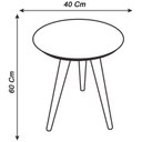 Ver imagem 7 de Conjunto 2 Mesas Laterais com Tampo Espelhado 100% MDF 60x40cm e 50x40cm Pés Palito Preto