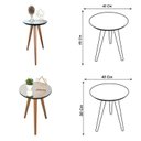 Ver imagem 2 de Conjunto 2 Mesas Laterais com Tampo Espelhado 100% MDF 60x40cm e 50x40cm Pés Palito Preto