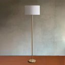 Ver imagem 2 de Luminária de Chão Piso Abajur Altura 1,6m Alumínio com Cúpula Redonda Ref 88 Dourado Cup Branco