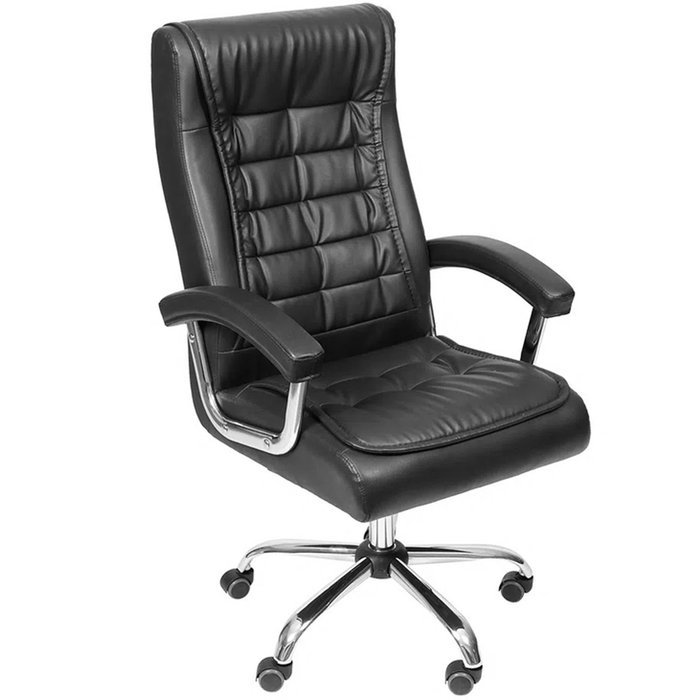 Cadeira Escritório com Molas Ensacadas Modelo Presidente Premium Couro Sintético Oc 500 Cor Preto