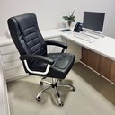 Ver imagem 4 de Cadeira Escritório com Molas Ensacadas Modelo Presidente Premium Couro Sintético Oc 500 Cor Preto