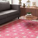 Ver imagem 1 de Tapete Corttex Berlim Geométrico Vermelho e Bege - 2M x 1,40M de Largura