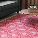 Ver imagem 2 de Tapete Corttex Berlim Geométrico Vermelho e Bege - 2M x 1,40M de Largura