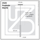 Ver mais imagens de Kit 2 Pendente Tubo Palito 30cm - Branco + Lampada Led 4w