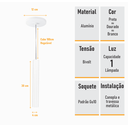 Ver imagem 5 de Kit 2 Pendente Tubo Palito 30cm - Branco + Lampada Led 4w